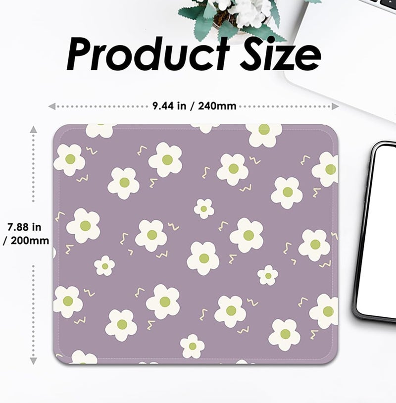FROGIGO Square Mouse Pad with Stitched Edge, Premium Mousepad Washable Cloth. Computer Mouse Pad with Non-Slip Rubber Base, Mouse Pads for Computers Laptop Mouse 9.25x7.75x0.12 inch-Flower6 - Image 3